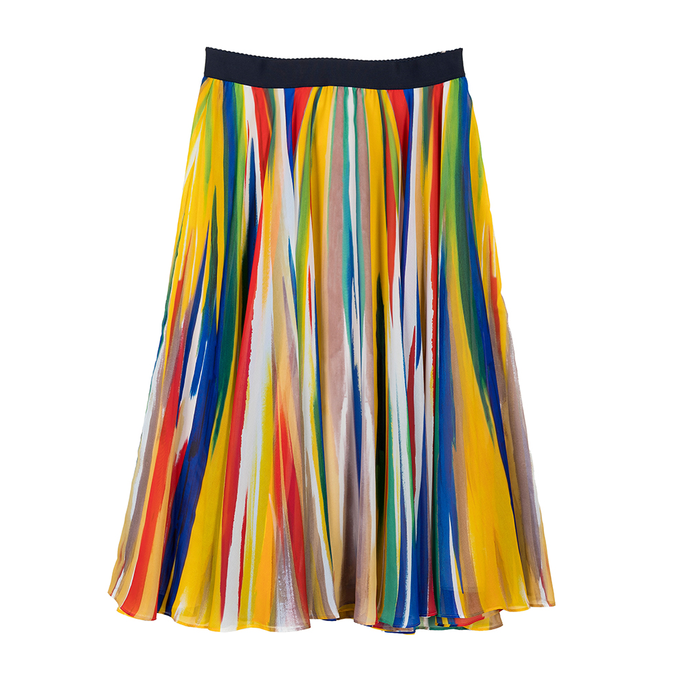 Χρωματιστή μίντι φούστα